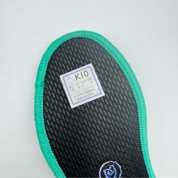 Rothy’s Aqua Cheetah Animal Print Slip-On Sneakers Kid’s Size 10 - Picture 8 of 9